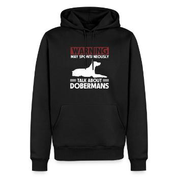 Doberman Pinscher Chien Dobie - Sweat à capuche Premium bio Homme - noir - Devant - Nico (187cm)