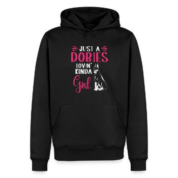 Doberman Pinscher Chien Dobie - Sweat à capuche Premium bio Homme - noir - Devant - Nico (187cm)