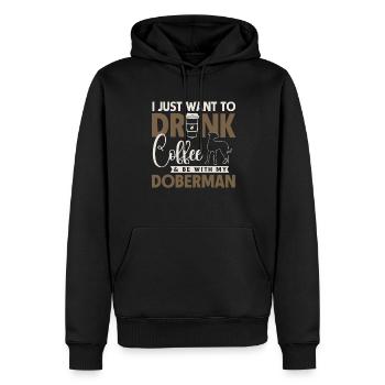 Doberman Pinscher Chien Dobie - Sweat à capuche Premium bio Homme - noir - Devant - Nico (187cm)