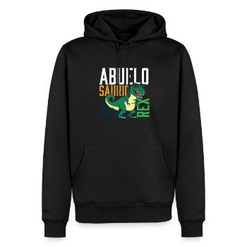 Abuelosaurio Rex I Funny Grandpa T-Rex - Männer Premium Bio Hoodie - Schwarz - Vorne - Nico (187cm)