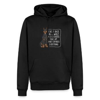 Doberman Pinscher Chien Dobie - Sweat à capuche Premium bio Homme - noir - Devant - Nico (187cm)