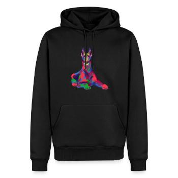 Doberman Pinscher Chien Dobie - Sweat à capuche Premium bio Homme - noir - Devant - Nico (187cm)