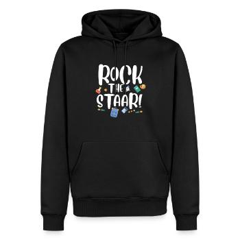 Journée de test amusante de Rock the Staar Journée de jeu de mots - Sweat à capuche Premium bio Homme - noir - Devant - Nico (187cm)