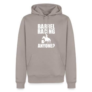 Barrel Racing Sport Western Barrel Racer Cheval Lov - Sweat à capuche Premium bio Homme - taupe - Devant - Nico (187cm)