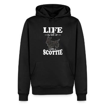 Scottish Terrier Scottie Hund - Männer Premium Bio Hoodie - Schwarz - Vorne - Nico (187cm)