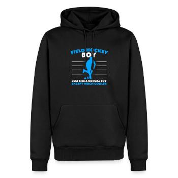 Marquer un garçon de hockey sur gazon comme une norme - Sweat à capuche Premium bio Homme - noir - Devant - Nico (187cm)