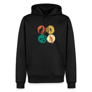 Retro Goalkeeper Stick Vintage Field Hockey Enthus - Sweat à capuche Premium bio Homme - noir - Devant - Nico (187cm)