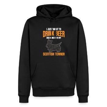 Scottish Terrier Scottie Dog - Men’s Premium Organic Hoodie - black - Front - Nico (187cm)
