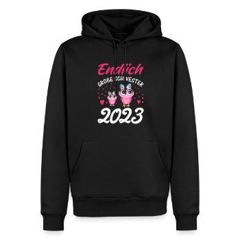 Endlich große Schwester 2023 - Männer Premium Bio Hoodie - Schwarz - Vorne - Nico (187cm)