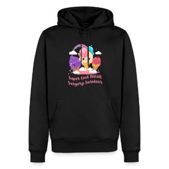 Super Cool Tonsil Surgery Survivor Tonsillectomy - Men’s Premium Organic Hoodie - black - Front - Nico (187cm)