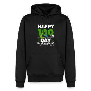 Happy 100th Day Of School Field Hockey Player Spor - Men’s Premium Organic Hoodie - black - Front - Nico (187cm)