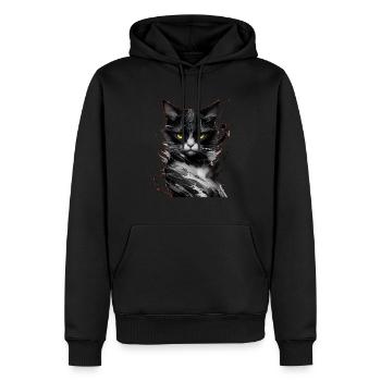 Chat Animaux de compagnie - Sweat à capuche Premium bio Homme - noir - Devant - Nico (187cm)