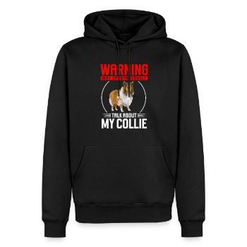 Collie à poil long Collie rugueux Chien - Sweat à capuche Premium bio Homme - noir - Devant - Nico (187cm)