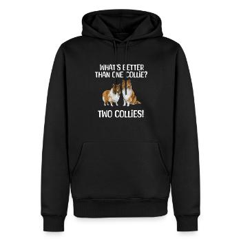 Collie à poil long Collie rugueux Chien - Sweat à capuche Premium bio Homme - noir - Devant - Nico (187cm)