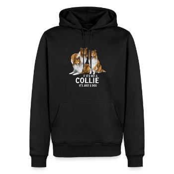 Collie à poil long Collie rugueux Chien - Sweat à capuche Premium bio Homme - noir - Devant - Nico (187cm)
