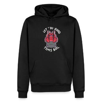 Funny Cajun Crawfish Boil Kawaii Crayfish Seafood - Men’s Premium Organic Hoodie - black - Front - Nico (187cm)
