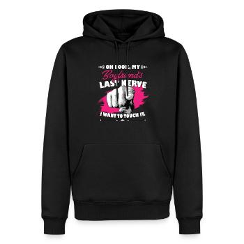 Look My Boyfriend's Last Nerve Funny Girlfriend - Männer Premium Bio Hoodie - Schwarz - Vorne - Nico (187cm)