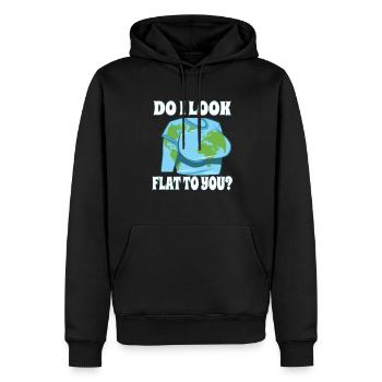 Drôle de Terre plate ai-je l’air plate pour toi - Sweat à capuche Premium bio Homme - noir - Devant - Nico (187cm)