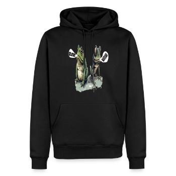 Frosch Kaulquappe Quark Diät Magerquark Wortspiel - Männer Premium Bio Hoodie - Schwarz - Vorne - Nico (187cm)