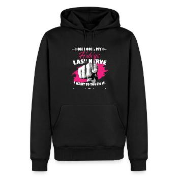 Regarde le dernier nerf de mon mari drôle femme - Sweat à capuche Premium bio Homme - noir - Devant - Nico (187cm)