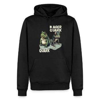caillé têtard grenouille caillé régime alimentaire faible en gras jeu de mots quark - Sweat à capuche Premium bio Homme - noir - Devant - Nico (187cm)