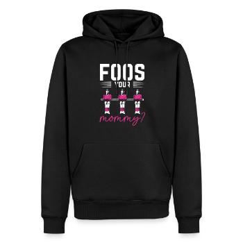 Foos Your Mommy Table Soccer Foosball Femmes - Sweat à capuche Premium bio Homme - noir - Devant - Nico (187cm)