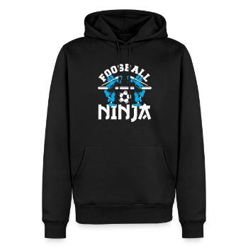 Foosball Ninja Cool Table Soccer Player - Männer Premium Bio Hoodie - Schwarz - Vorne - Nico (187cm)