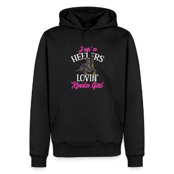 Australian Cattle Dog Red Blue Heeler - Men’s Premium Organic Hoodie - black - Front - Nico (187cm)