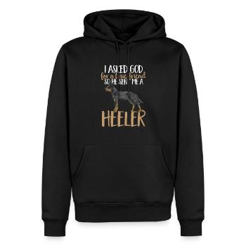 Australian Cattle Dog Red Blue Heeler - Men’s Premium Organic Hoodie - black - Front - Nico (187cm)
