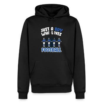 Juste un garçon qui aime le baby-foot hommes Football de table Ent - Sweat à capuche Premium bio Homme - noir - Devant - Nico (187cm)