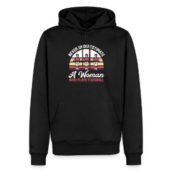 A Woman Who Plays Foosball Retro Table Soccer Vint - Männer Premium Bio Hoodie - Schwarz - Vorne - Nico (187cm)