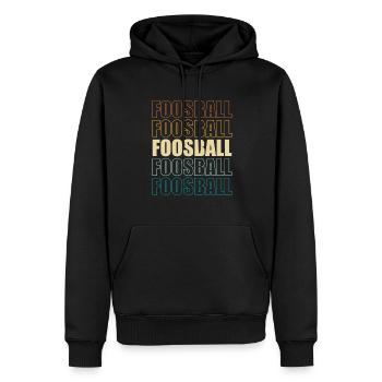 Retro Table Soccer Player Vintage Foosball - Männer Premium Bio Hoodie - Schwarz - Vorne - Nico (187cm)