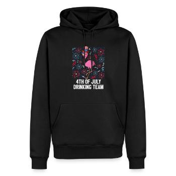 4th Of July Drinking Team American Flag Flamingo - Männer Premium Bio Hoodie - Schwarz - Vorne - Nico (187cm)