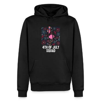 4th Of July Squad Flamingo Sunglasses US Flag Hat - Männer Premium Bio Hoodie - Schwarz - Vorne - Nico (187cm)