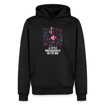 4th Of July Little Firecracker On The Way US Flag - Männer Premium Bio Hoodie - Schwarz - Vorne - Nico (187cm)