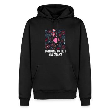 4th Of July Drinking Until I See Stars Flamingo - Männer Premium Bio Hoodie - Schwarz - Vorne - Nico (187cm)
