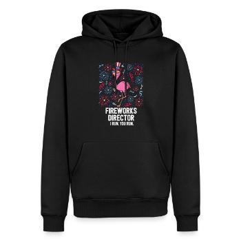 4th Of July Fireworks Director Flamingo US Flag - Männer Premium Bio Hoodie - Schwarz - Vorne - Nico (187cm)