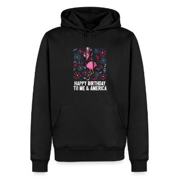 4 juillet Joyeux anniversaire à moi et au drapeau de l’Amérique - Sweat à capuche Premium bio Homme - noir - Devant - Nico (187cm)