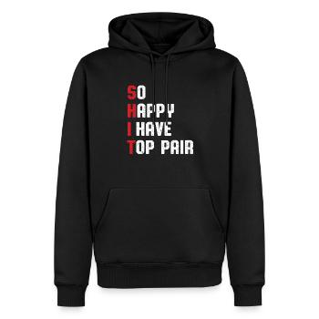 So Happy I Have Top Pair Aces Spades Bluff Poker C - Männer Premium Bio Hoodie - Schwarz - Vorne - Nico (187cm)