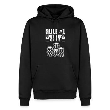 Rule #1 Don't Raise On Me Playing Cards Poker Texa - Men’s Premium Organic Hoodie - black - Front - Nico (187cm)