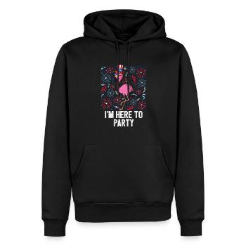 Im Here To Party 4th Of July American Flag USA - Männer Premium Bio Hoodie - Schwarz - Vorne - Nico (187cm)