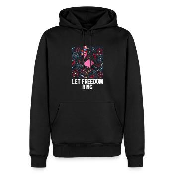 4th Of July Let Freedom Ring American Flag USA - Men’s Premium Organic Hoodie - black - Front - Nico (187cm)