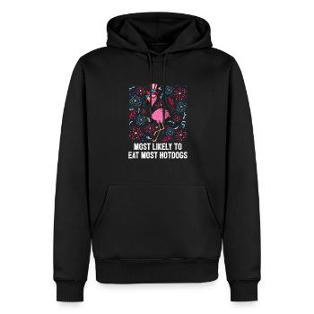 4th Of July Likely To Eat Hotdogs USA Flag - Männer Premium Bio Hoodie - Schwarz - Vorne - Nico (187cm)