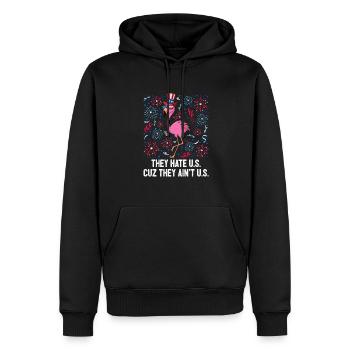 4th Of July They Hate US Cuz They Ain't US USA - Männer Premium Bio Hoodie - Schwarz - Vorne - Nico (187cm)