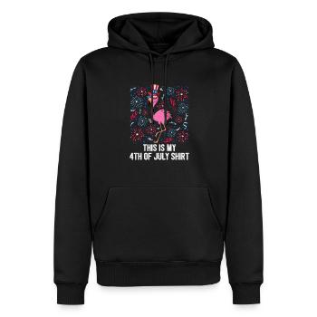 This Is My 4th Of July Shirt Flamingo American - Männer Premium Bio Hoodie - Schwarz - Vorne - Nico (187cm)