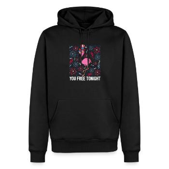 4th Of July You Free Tonight Flamingo Bird USA - Männer Premium Bio Hoodie - Schwarz - Vorne - Nico (187cm)
