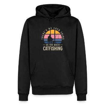 Pêche au poisson-chat Pêcheurs à la ligne - Sweat à capuche Premium bio Homme - noir - Devant - Nico (187cm)