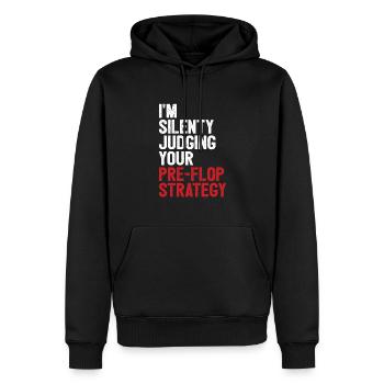 Juger votre pré-flop Stratégie Poker Lover Game Ca - Sweat à capuche Premium bio Homme - noir - Devant - Nico (187cm)