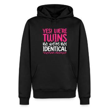 Yes Were Twins No Were Not Identical - Männer Premium Bio Hoodie - Schwarz - Vorne - Nico (187cm)