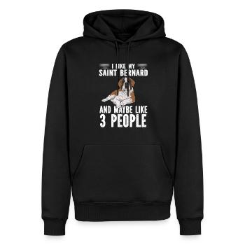 Saint-Bernard Chien Saint-Bernard - Sweat à capuche Premium bio Homme - noir - Devant - Nico (187cm)
